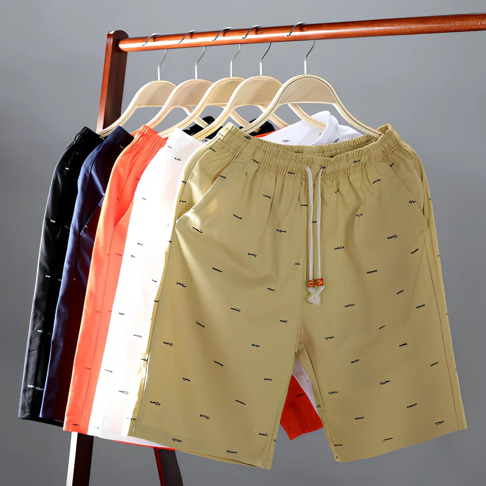 Cotton beach shorts with reinforced stitching in multiple colours and sizes