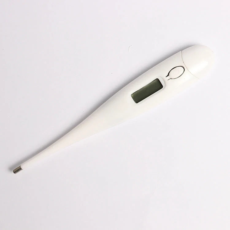 Compact electronic thermometer in white for quick temperature checks
