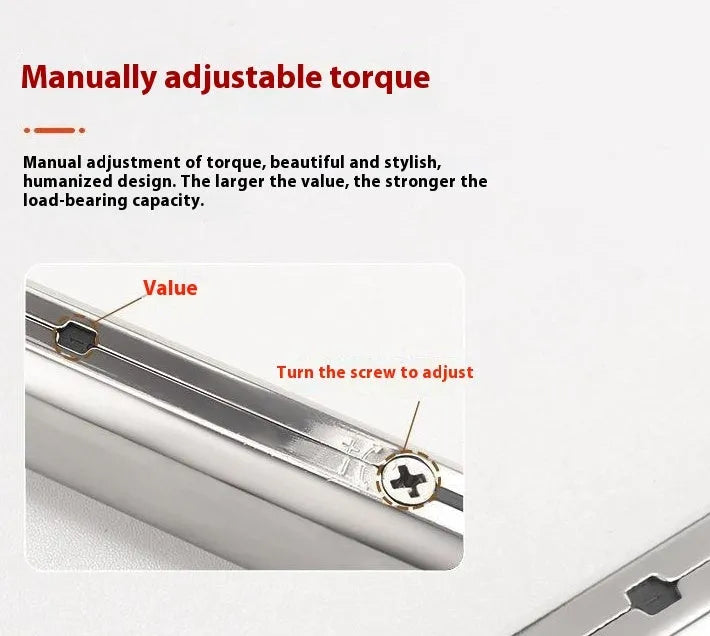 Cold rolled steel flap-up door support rod in natural stainless steel finish.