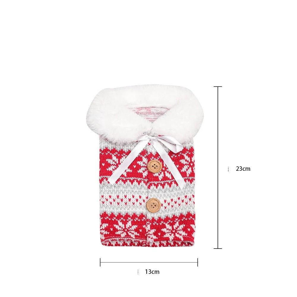 Festive Christmas wine bottle socks in vibrant holiday designs