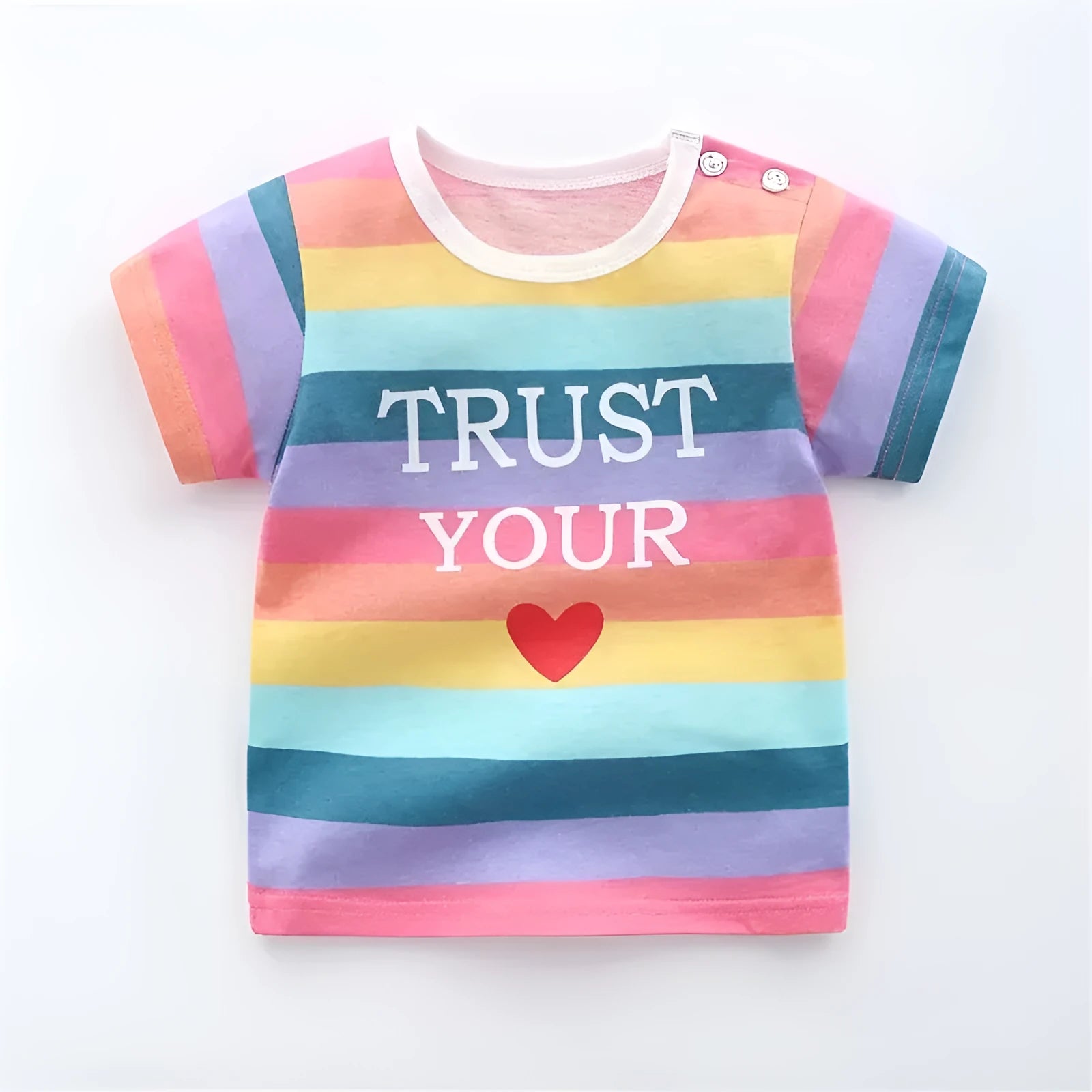 Children's cotton short sleeve t-shirt, all-match non-hooded top, available in multiple colours and sizes 73-110cm