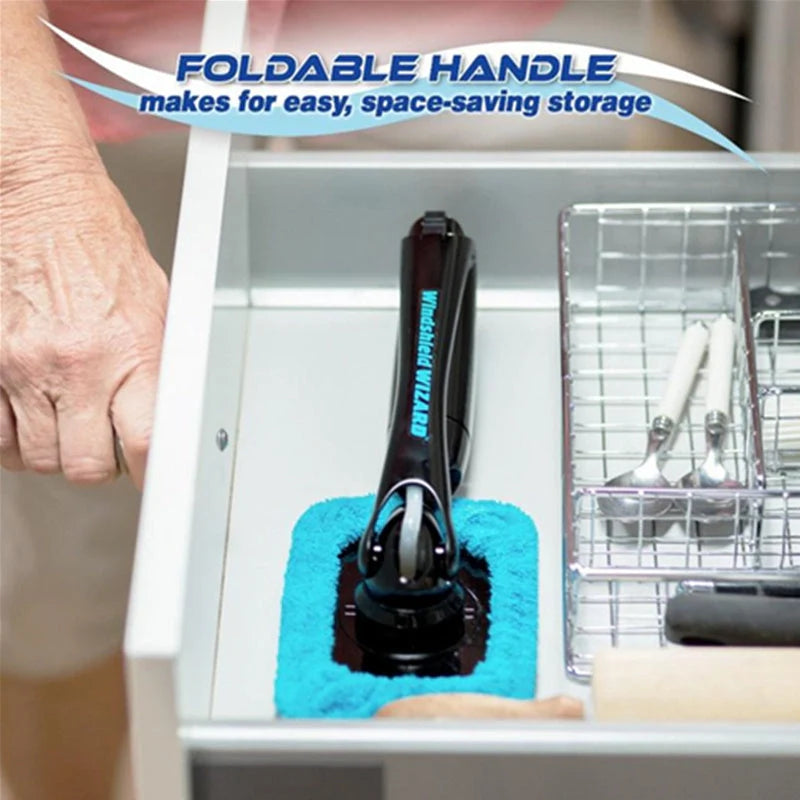 Car Window Brush with microfiber cleaning arm and built-in water sprayer