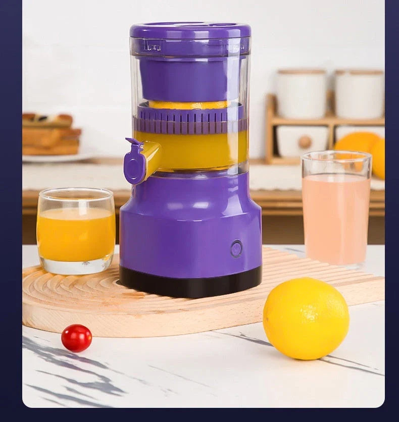 Rechargeable electric citrus juicer for squeezing lemons, limes, oranges, and other citrus fruits