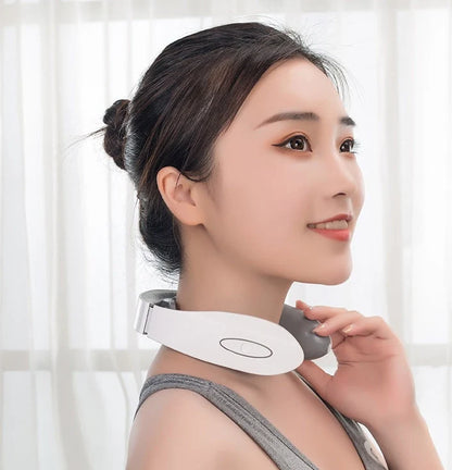 USB charging neck massager with adjustable settings for pain relief