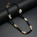 Bohemian punk necklace for men hand-woven coconut shell beads crystal pendant turquoise colour geometry ellipse shape 41-50cm