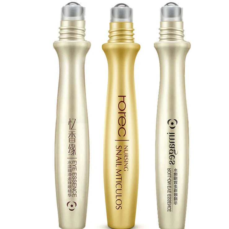 15ml snail extract eye cream tube with stainless steel roller ball applicator for eye hydration