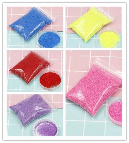 DIY Non-toxic Magic Mars Space Sand in seven colours for creative and educational play