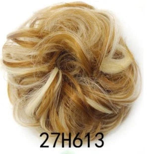 Synthetic wavy curly messy hair bun for women, 12cm diameter, high-temperature wire