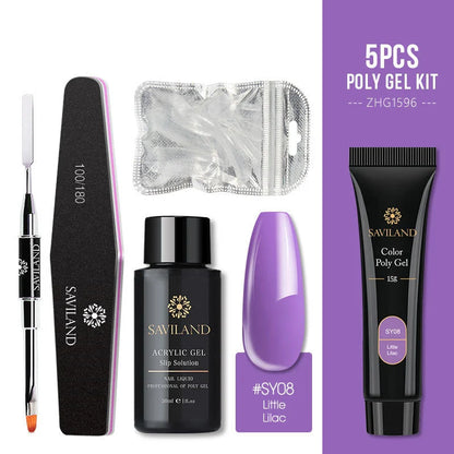 5 Piece Soft Rainbow Gel Kit for vibrant, durable nail art with UV/LED cure