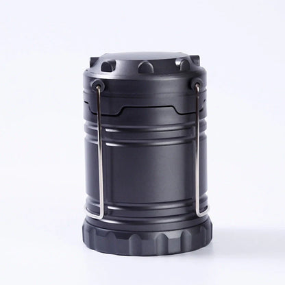 Gold blue black telescopic camping lamp with solar panel and foldable handle extended to 19.5cm height