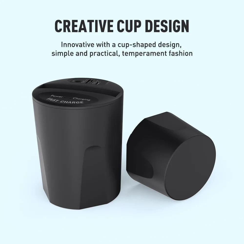 Black X9 car wireless charging cup with QI 10W fast charging and LED indicator