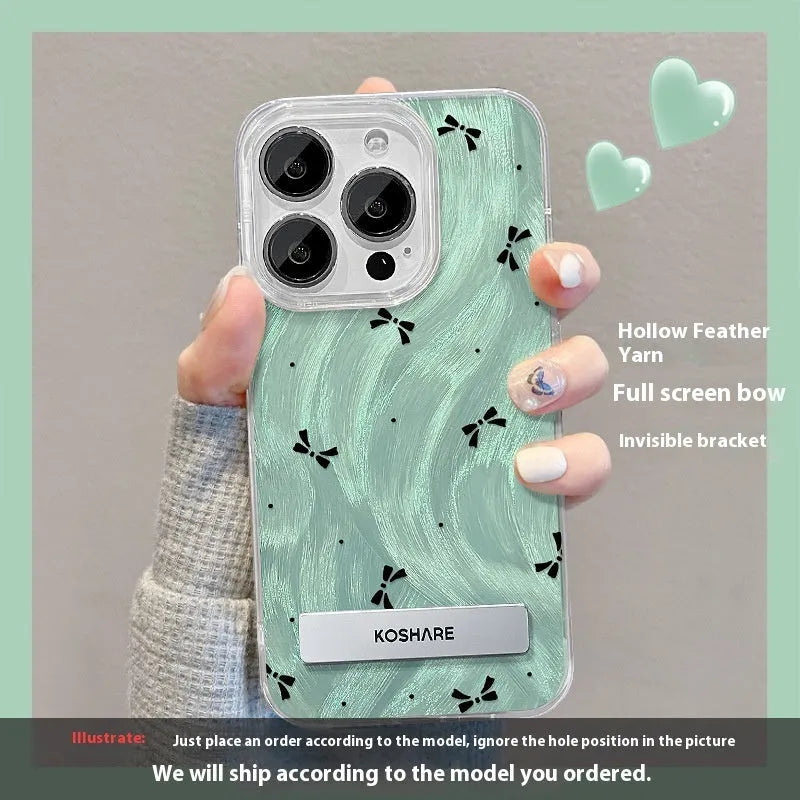 Silver stained stars smudging star bracket phone case for iPhone 15 Pro Max