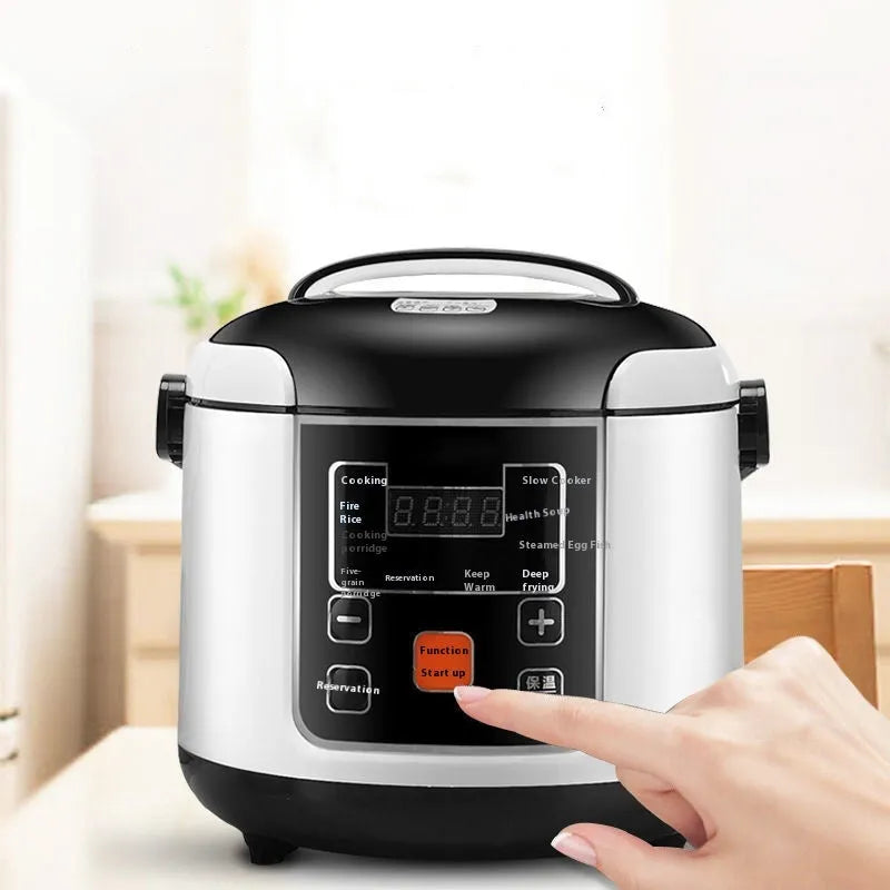 12V 24V black vehicle rice cooker with 2 litre capacity stainless steel pot