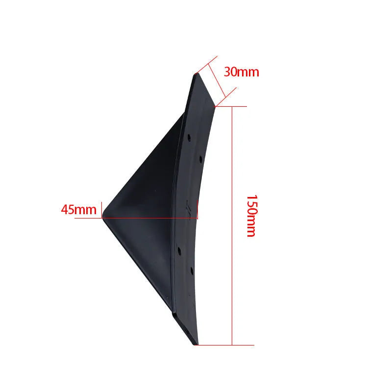 Black triangle rear spoiler for General Motors vehicles with 15cm foot measurement
