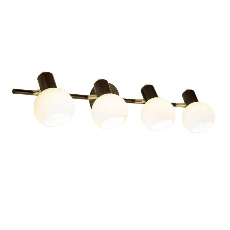 LED bathroom wall lamp in American simple style with mirror front, black finish