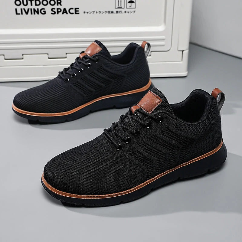 Men's lace-up mesh sneakers in various colours for casual and sports wear