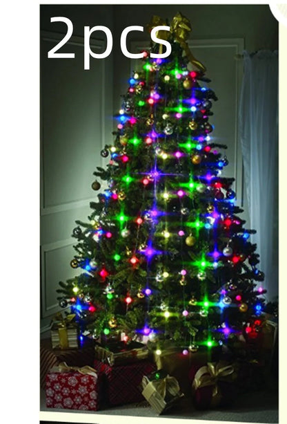 64-bead LED Christmas tree string lights with PP material for durable holiday decor