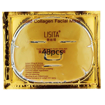 Crystal Gold Collagen Mask with golden jelly formula in packaging showing 60ml content