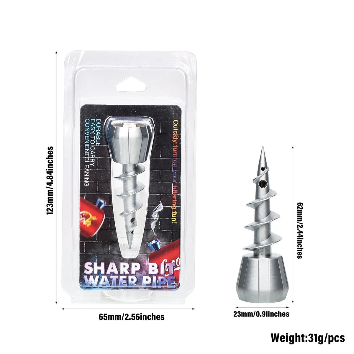 23mm metal screw shape hookah gun head accessory in gun black colour