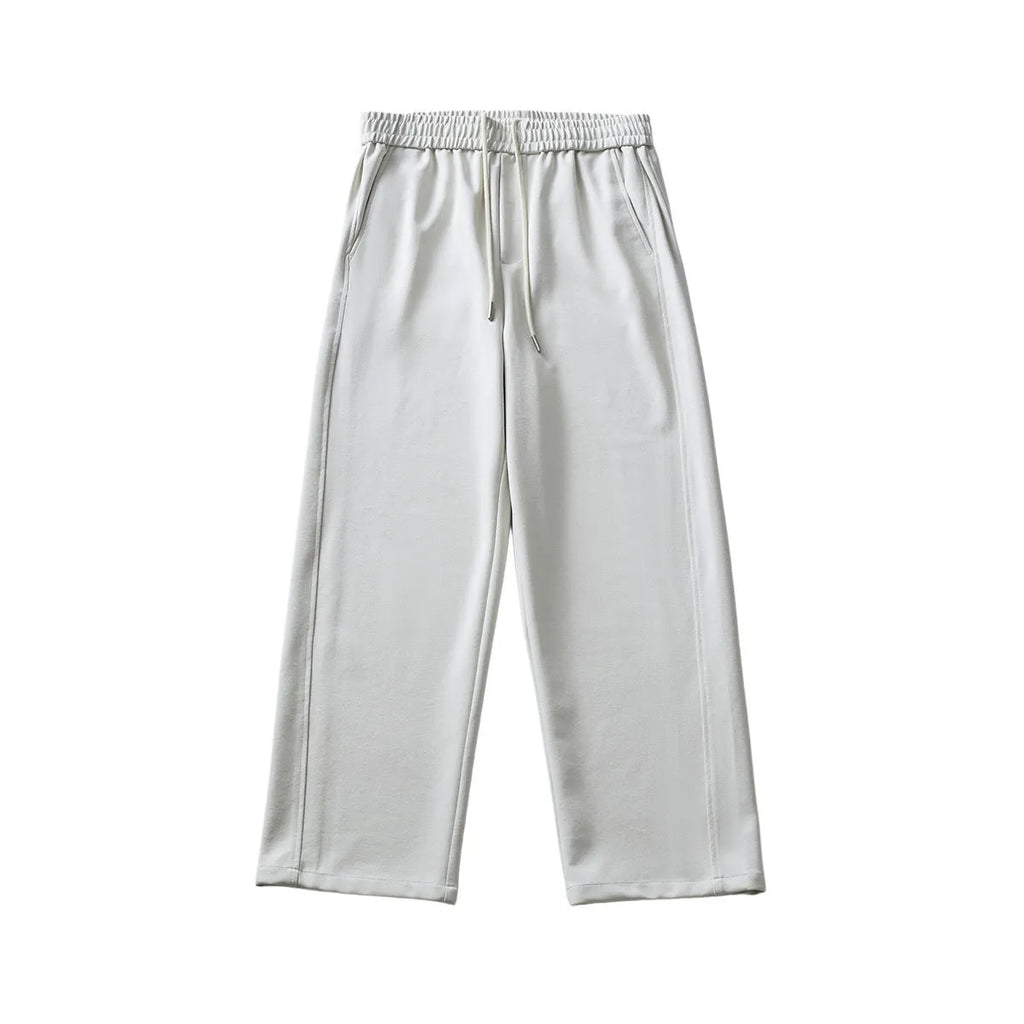 Men's straight leg casual trousers in cotton blend fabric available in grey and black colours