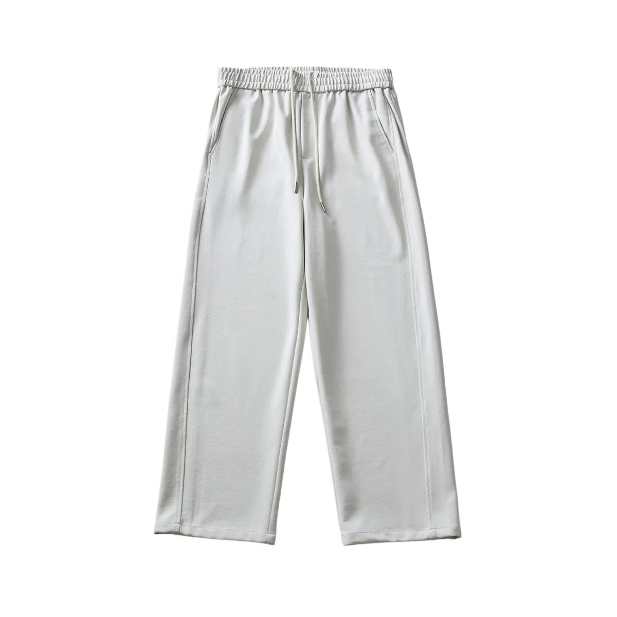 Men's straight leg casual trousers in cotton blend fabric available in grey and black colours
