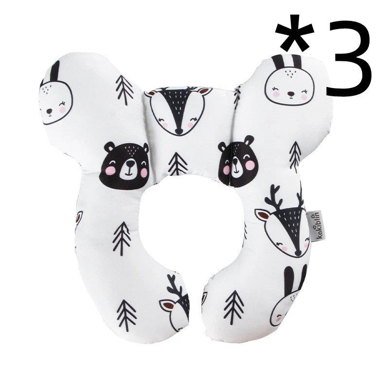 U-shaped baby head support pillow in various styles for car safety seats