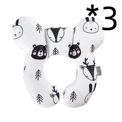 U-shaped baby head support pillow in various styles for car safety seats