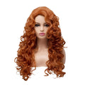Brown long curly wig made from high temperature fibre with wavy style