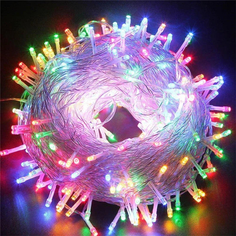 LED Christmas decoration lights in various colours and lengths for festive decorating