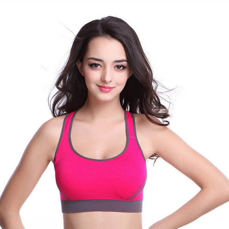 Women's athletic vest padded tank top for gym and yoga in various colours