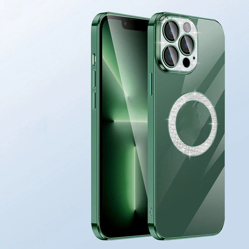 Electroplated TPU iPhone case with built-in lens protection in various colours