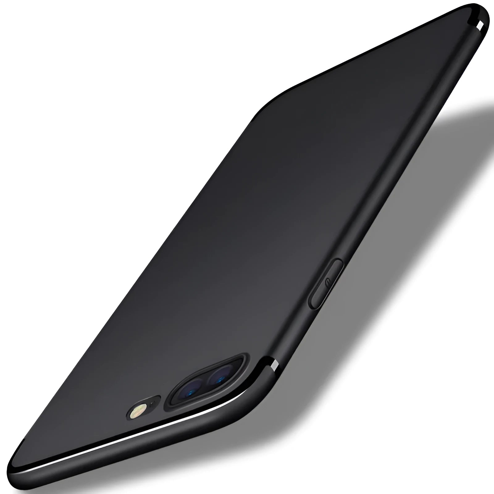 TPU silicone mobile phone case for iPhone 6, 7, 8, X in black, blue, red, and white colours.