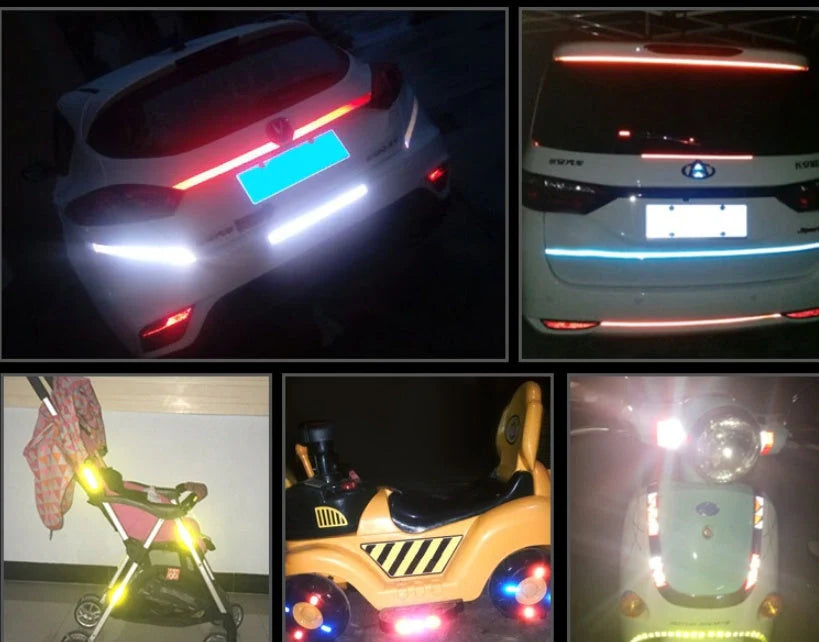 Reflective safety stickers for bicycles and vehicles in multiple colours