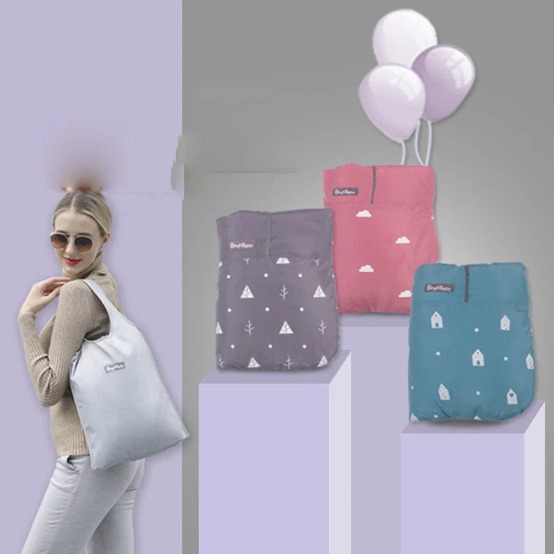 Adjustable warm baby carrier cloak in coral fleece with reflective tape