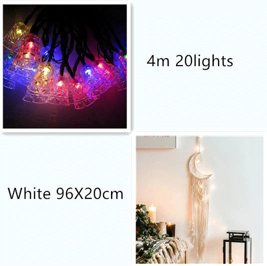 4 meters 20 light bells solar light string with warm white glow for outdoor decoration