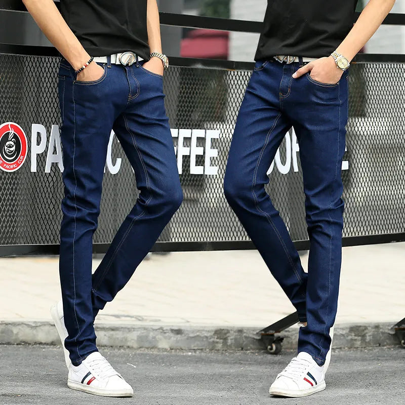 Stretch cotton men's jeans in blue regular fit from S to 6XL