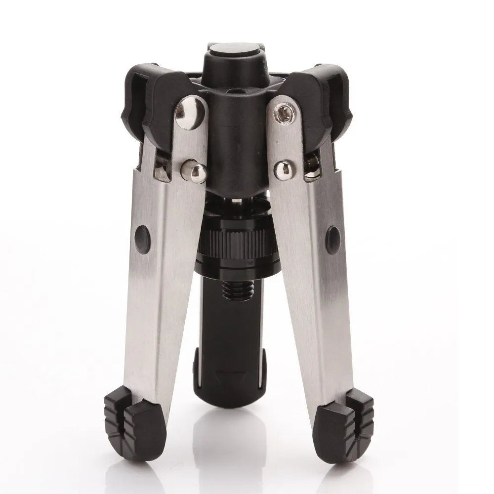 Three-jaw aluminium alloy camera stand base for monopod with black finish and three support legs