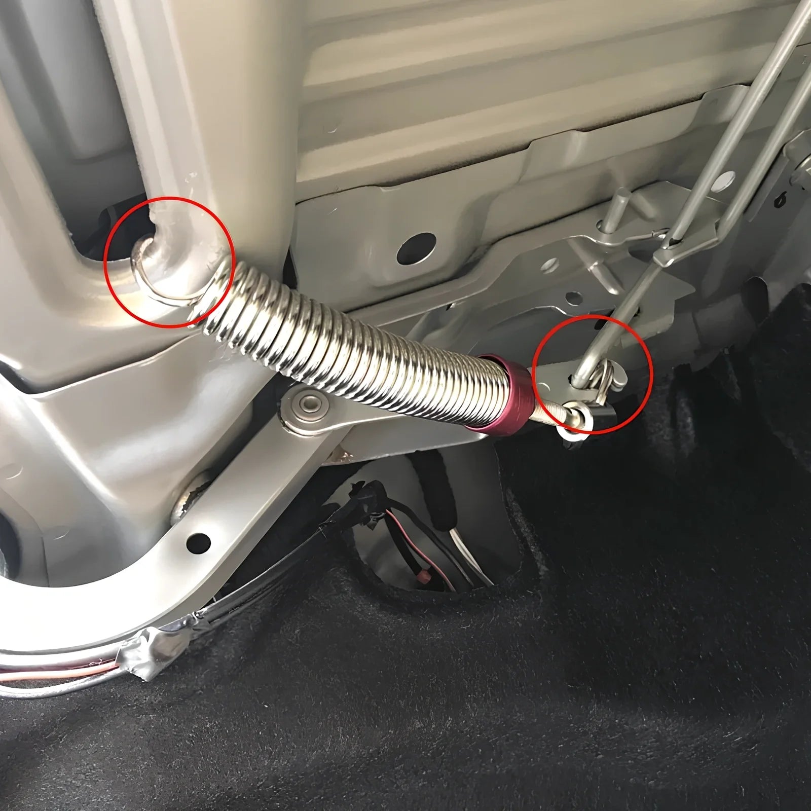 Red or blue 130g alloy car trunk lift spring, 25cm extended for 5kg boot ejection