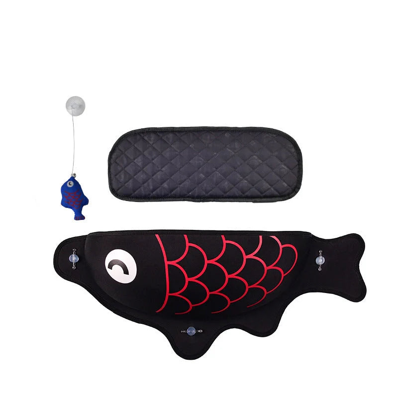 Window-mounted pet hammock in various colours, suitable for cats and small dogs