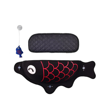 Window-mounted pet hammock in various colours, suitable for cats and small dogs