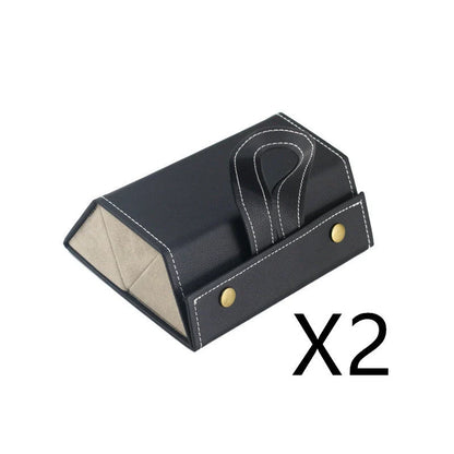 Foldable PU leather sunglasses and eyeglasses organizer case with five slots