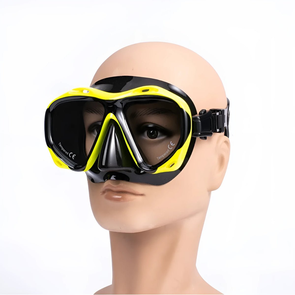 Adult snorkeling mask and breathing tube set in liquid silicone and PC, colour option shown