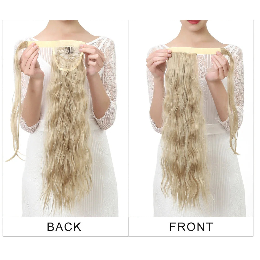 Corn hot beard ponytail wig with 58cm length and heat resistance up to 150°C