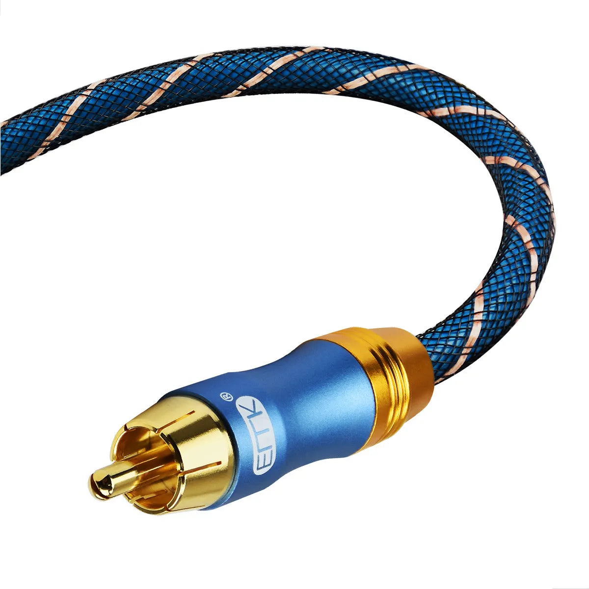 3 metre digital coaxial audio cable with gold-plated RCA connectors and blue screen sheath