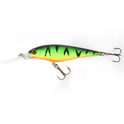 Bionic fishing lure showing 11cm length with detailed colour pattern on ABS plastic body