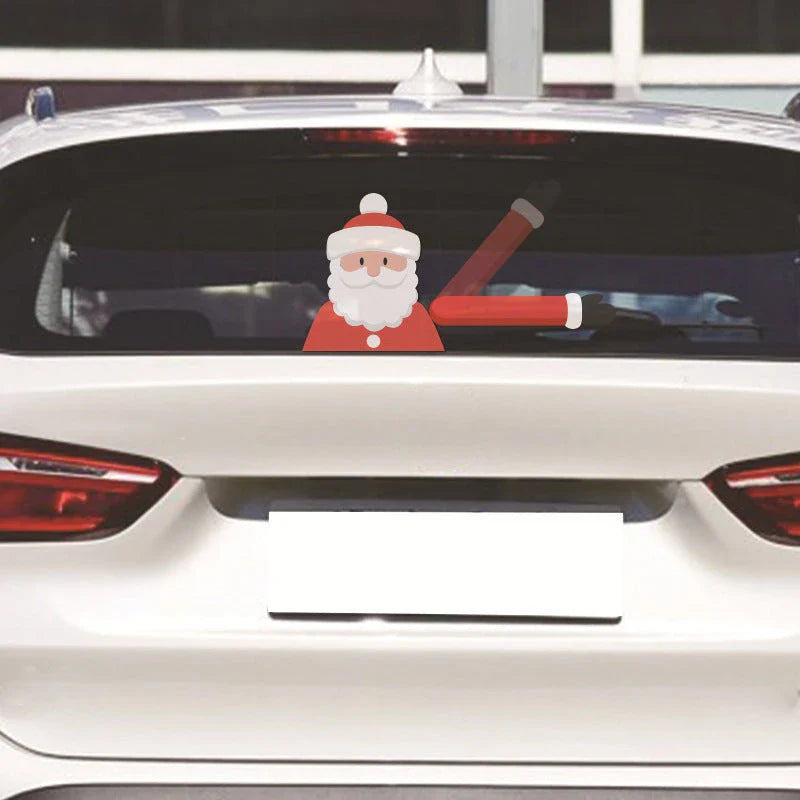 Santa Wiper Car Sticker without Straps - festive, reusable, waterproof