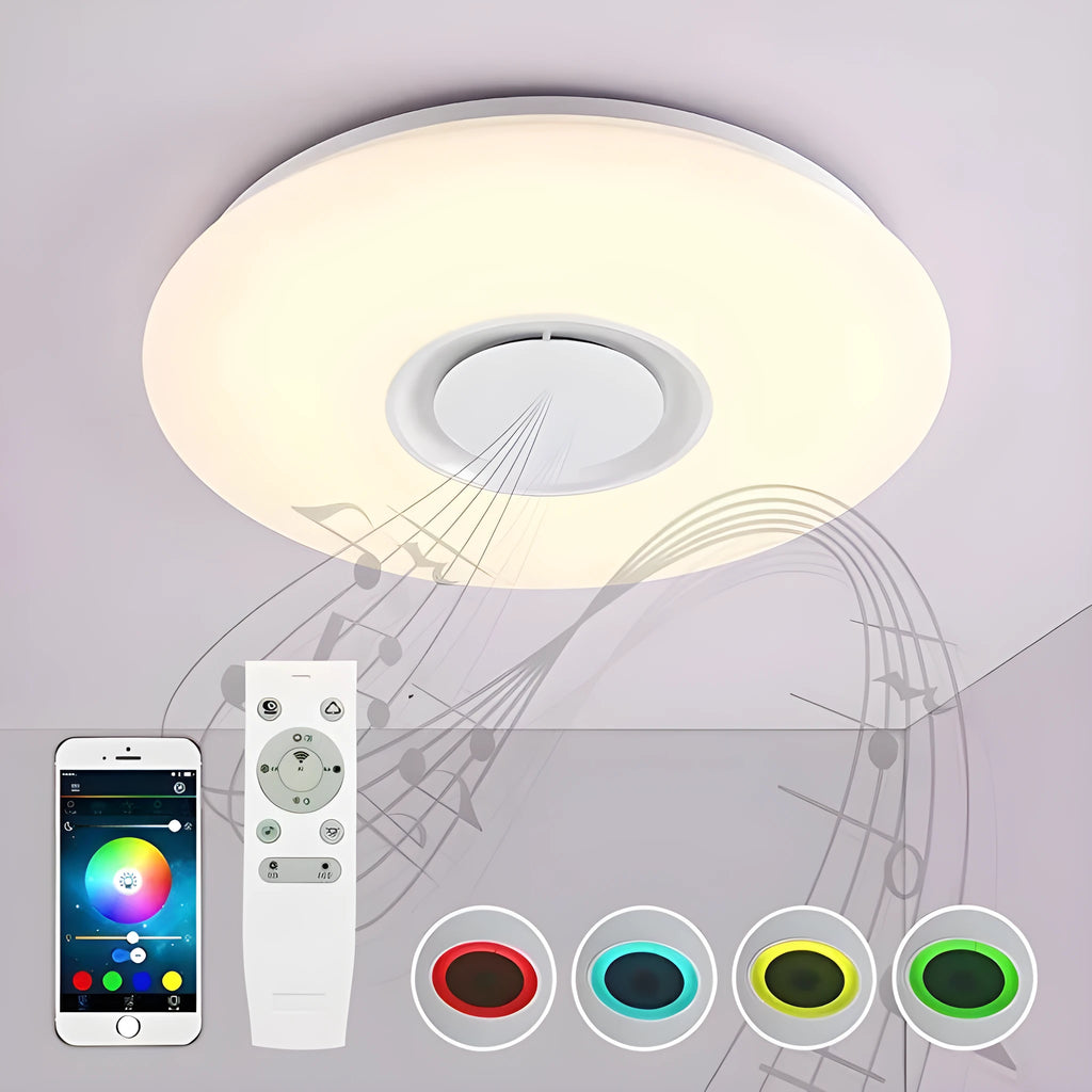Bluetooth Audio Light LED ceiling lamp 24W 40cm white Bluetooth music light with APP voice control