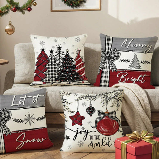 Cozy Christmas cushion cover with vibrant holiday design, perfect for adding festive style to any home