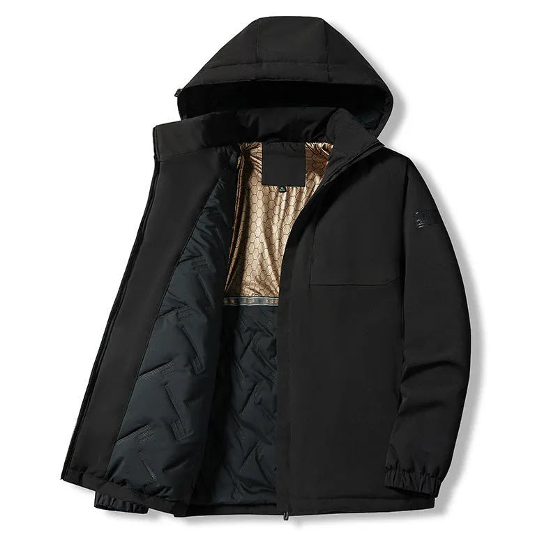 Men's winter waterproof stormtrooser jacket in black with Asian sizing options