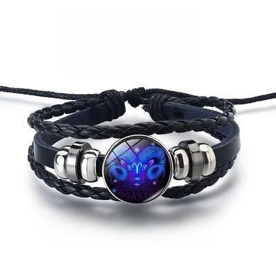 12 Constellations Luminous Bracelet glowing in the dark with punk style design